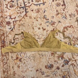 COS Lace Detail Bra in Gold/ olive ish